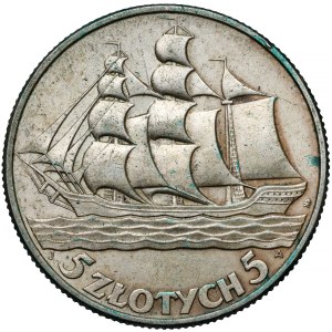Żaglowiec 5 złotych 1936
