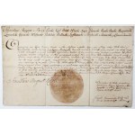Document bearing the SIGNATURE of KING Stanisław August PONIATOWSKI — Discharge from military service with an honorary promotion, 1772 - “Dismissal from Military Service [...] with the Rank of Captain”
