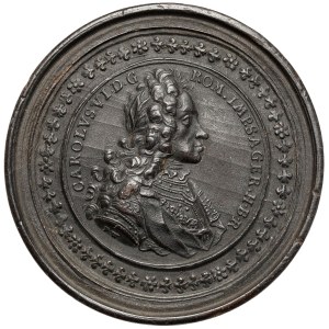 Rakousko, Dámská medaile / Brettstein - Karel VI / osvobození Budapešti od Turků 1686