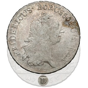 Prusy, Friedrich II, Talar 1765-D, Aurich - b.rzadki