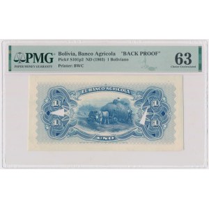 Boliwia Back Proof 1 Boliviano ND (1903)