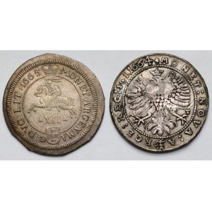 FANTAZY COPY of 1/12 thaler 1665 Jan Kazimierz and GALWAN 15 krajcars 1664 Opole (2pcs)
