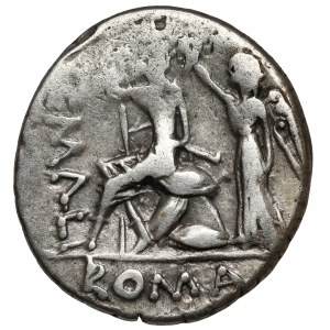 Republic, C. Poblicius Malleolus, A. Postumius Sp. f. Albinus and L. Metellus AR (96 B.C.) Denarius, Rome