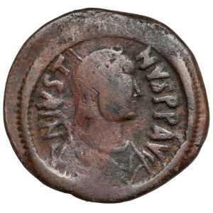 Byzancia, Justín I. (518-527 n. l.) Follis, Konštantínopol