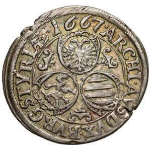 Austria, Leopold I, 3 krajcars 1667, Graz