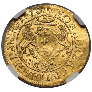 Michał Korybut Wiśniowiecki, Dukat Gdańsk 1670 DL - PIĘKNY