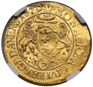 Michał Korybut Wiśniowiecki, Dukat Gdańsk 1670 DL - PIĘKNY