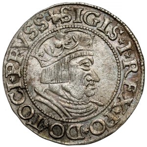 Sigismund I the Old, Gdansk penny 1535 - late - three-leafed