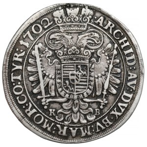 Hungary, Leopold I, 1/2 thaler 1702 KB, Kremnica
