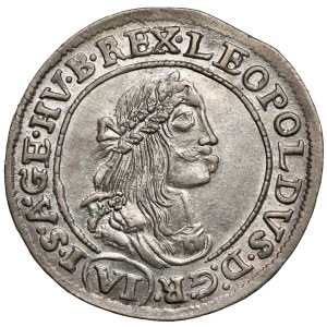 Hungary, Leopold I, 6 krajcars 1673 KB, Kremnica