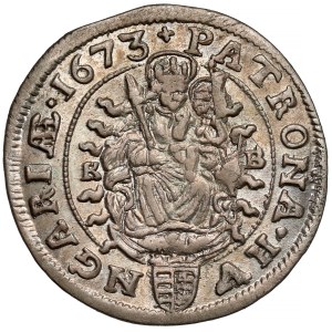Hungary, Leopold I, 6 krajcars 1673 KB, Kremnica