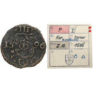 Sigismund III Vasa, Trzeciak Malbork 1596 - ex. KAŁKOWSKI