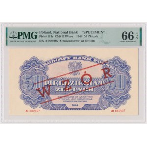 50 złotych 1944 ...owe - At - z nadrukiem WZÓR