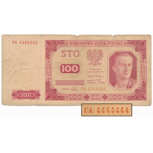 100 złotych 1948 - CA 4444444