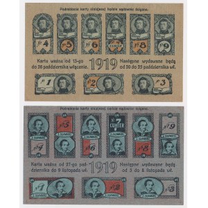 Łódź, Cartes alimentaires 1919, période 113 et 114 (2pcs)