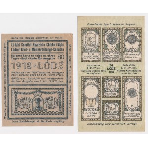 Łódź, Food cards 1918, period 74 and 80 (2pcs)