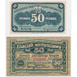 Bydgoszcz (Bromberg), 50 fenig 1919 and 1920 (2pc)