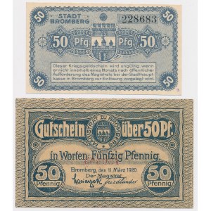 Bydgoszcz (Bromberg), 50 fenig 1919 and 1920 (2pc)