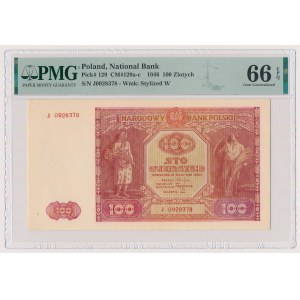 100 zlotys 1946 - lowercase letter - J