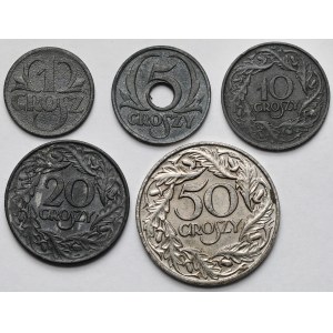 Štátna správa, 1-50 centov 1923-1939 - sada (5ks)