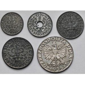 Štátna správa, 1-50 centov 1923-1939 - sada (5ks)