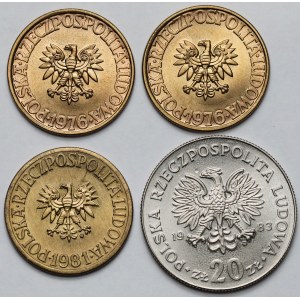 5-20 zlatá 1976-1983 - sada (4ks)