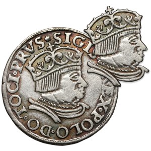 Sigismondo I il Vecchio, Trojak Danzica 1536 - testa larga - B. RZADKI
