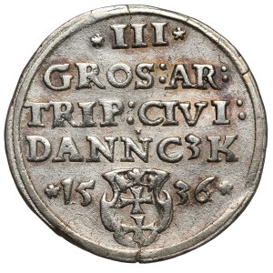 Žigmund I. Starý, Trojak Gdansk 1536 - PRVSSI