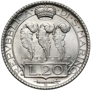 San Marino, 20 lire 1932-R, Rome