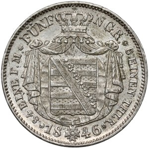 Saxony, Friedrich August V, 1/6 thaler 1846-F