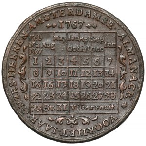 Netherlands, Amsterdam, William V, Calendar Medal 1767