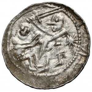 Ladislaus II the Exile, Denarius - Eagle and Hare - Star