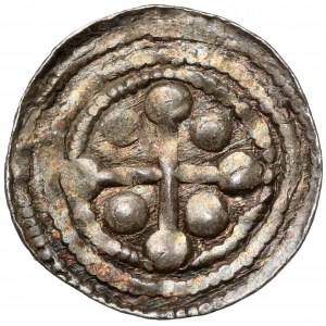 Boleslaw III the Wry-mouthed, Denarius - Fight with the dragon - sunflower