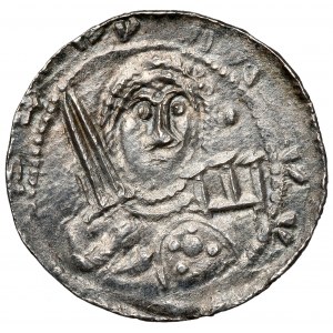 Ladislaus II the Exile, Denarius - Prince and Bishop - E under the bullet