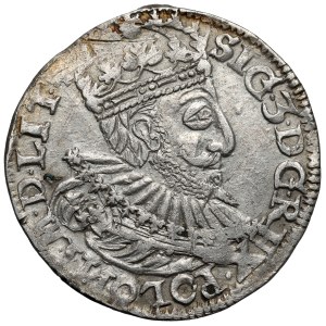 Zygmunt III Waza, Trojak Olkusz 1593 - w szacie - odwrócone N