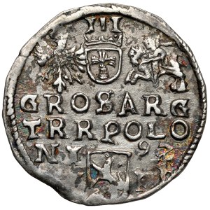 Zygmunt III Waza, Trojak Lublin 1597 - Ecke - SŁONECZKO