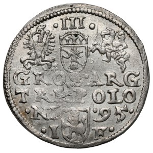 Sigismund III Vasa, Trojak Olkusz 1595 - mark on Av.