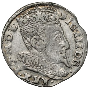Zygmunt III Waza, Trojak Wilno 1595 - Prus - wczesny portret