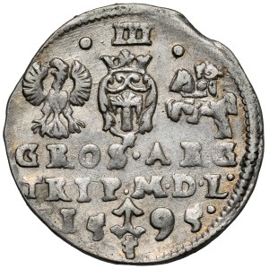 Zygmunt III Waza, Trojak Wilno 1595 - Prus - wczesny portret