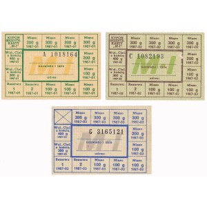 PRL food cards, January - March 1987 M-I (3pcs)