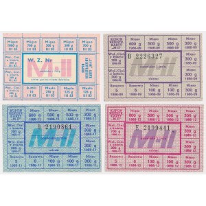 PRL food cards, 1983/1986 M-II (4pcs)
