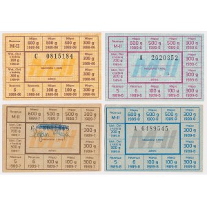 PRL food cards, 1988/1989 M-II (4pcs)