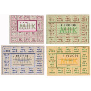 PRL food cards, 1983/1988 M-II-K (4pcs)
