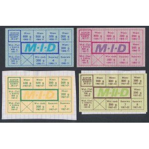 PRL food cards, 1986/1987 M-I-D (4pcs)