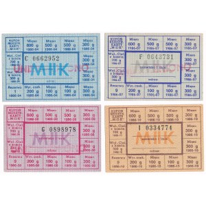 PRL food cards, April - October 1986 M-II-K (4pcs)