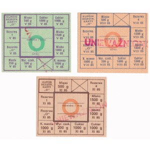 PRL food cards, May-November 1985 O (3pcs)