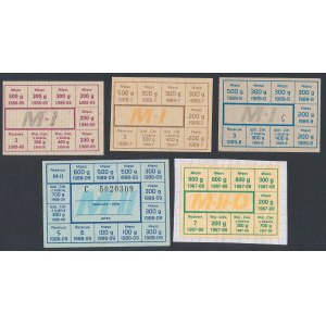 PRL food cards, 1987/1989 MIX (5pcs)