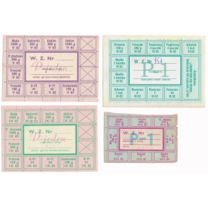 PRL food cards, 1982/1983 P-1 (4pcs)