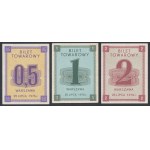 Warsaw, Sugar freight tickets for 0.5, 1 and 2 kg 1976 (3pcs)