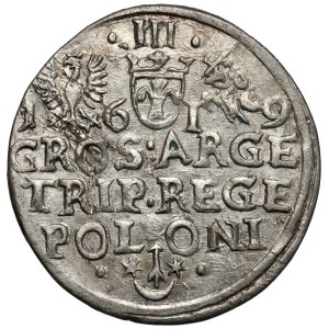 Sigismund III Vasa, Trojak Krakow 1619 - REGE error - very rare